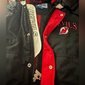 VINTAGE Starter Jacket NHL New Jersey Devils Hockey Men’s XXL Color Bloc…